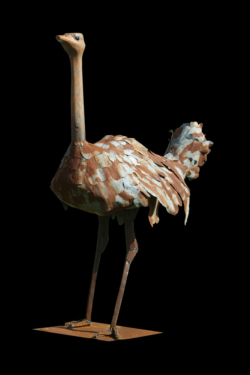Autruche Fer et bois (thuya) - 150x206x75 cm - Conçue pour résister en extérieur ©Thierry Chollat
