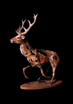 Cerf Cerf Fer, papier et étain ©Thierry Chollat