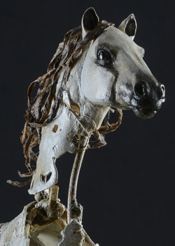 Andalou portrait Andalou - Sculpture en fer, étain, papier mâché. Thierry Chollat sculpture Isère France
