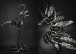 Dérobade Dérobade - Piano droit en métal | Sculpture Thierry Chollat - France