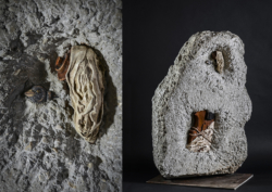 Exode Exode, violon en bois et béton - Sculpture Thierry Chollat