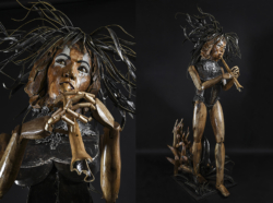 Les Sentiers Prosodiques Les Sentiers Prosodiques - Fer et bois noyer buis tilleuil - L83 x l81 x H201cm - sculpture instrument Thierry Chollat photo Anthony Cottarel