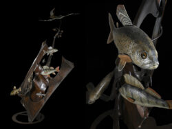 A Fleur d'eaux Sculpture A Fleur d'eaux - Thierry Chollat - Photo Anthony Cottarel Fer et bois chêne châtaignier acacia