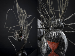 Soliloque Soliloque - araignée veuve noire, sculpture harpe en métal