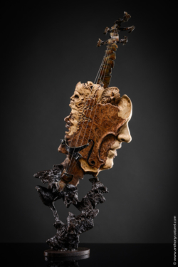 Dualités - Violon Dualités - Violon Fer et bois (loupe d'orme) Interprétations d'instruments de Musique ©Thierry Chollat