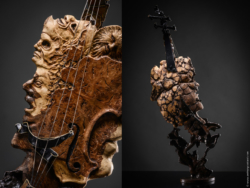Dualités - Violon Dualités - Violon Fer et bois (loupe d'orme) Interprétations d'instruments de Musique ©Thierry Chollat