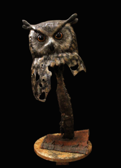 Hibou Hibou Fer, papier et étain ©Thierry Chollat