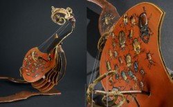 La Tantième tangente La Tantième tangente. Violon en fer et peinture sur carton. L47xh42,5xl43cm Interprétations d'instruments de Musique ©Thierry Chollat