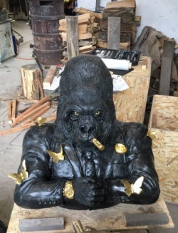 Buste gorille - travail de commande - Sculpture Thierry Chollat - 7