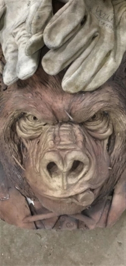 Buste gorille - travail de commande - Sculpture Thierry Chollat