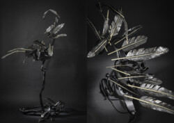 Dérobade Dérobade - Piano droit en métal | Sculpture Thierry Chollat - France