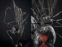 Soliloque Soliloque - araignée veuve noire, sculpture harpe en métal