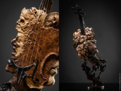 Dualités - Violon Dualités - Violon Fer et bois (loupe d'orme) Interprétations d'instruments de Musique ©Thierry Chollat