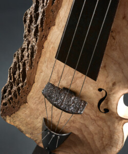 Violoncelle, détail Violoncelle fer et bois (frêne) Interprétations d'instruments de Musique ©Thierry Chollat